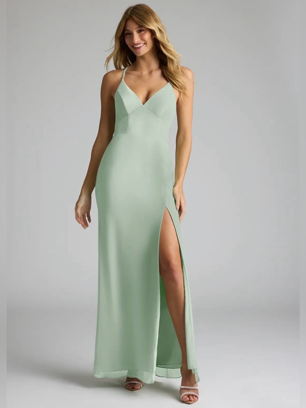 NWT Azazie Becca Dress in Agave size 12